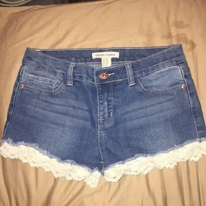 Girls shorts with a lace trim!
